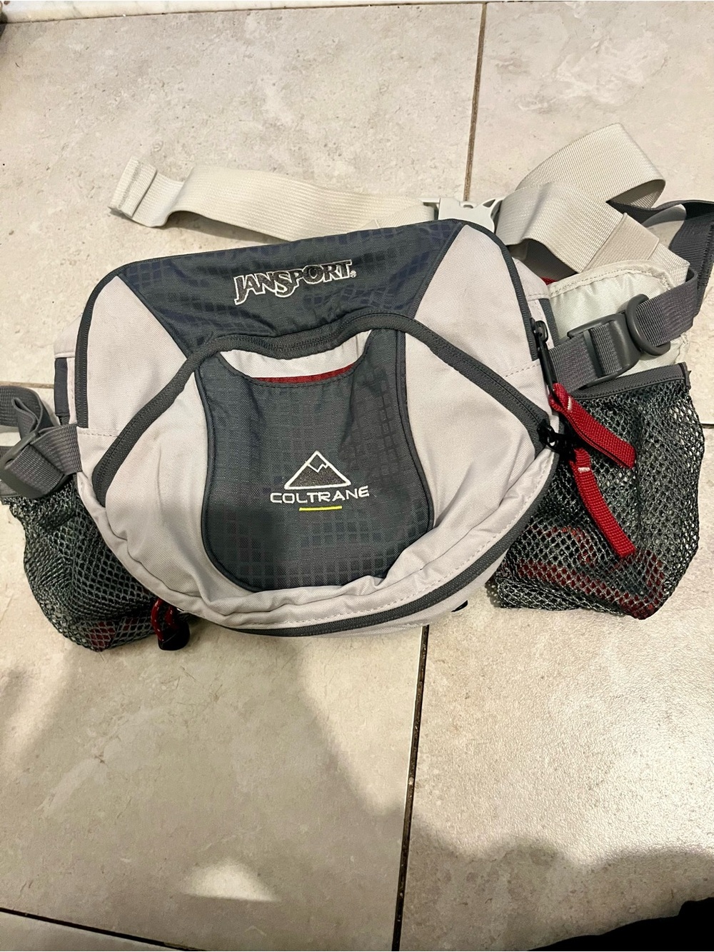 3/25$💥 Jansport Coltrane Sportwear Fanny Pack Waist Bag Gray 2 Bottles active
